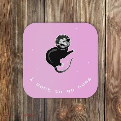 Space Possum Funny Introvert Anxiety Outer Space Coaster