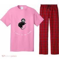 Space Possum Funny Introvert Anxiety Outer Space Pajama Set thumb 0