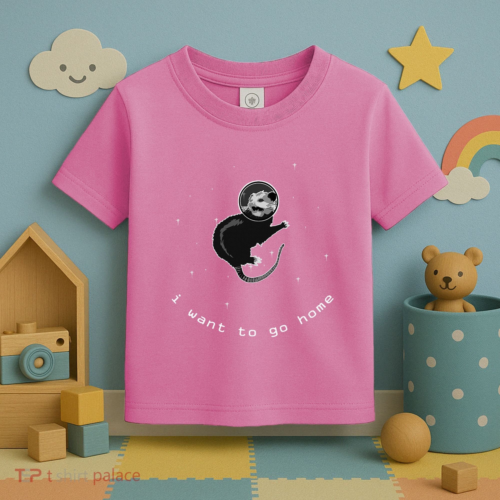 Space Possum Funny Introvert Anxiety Outer Space Toddler T-Shirt