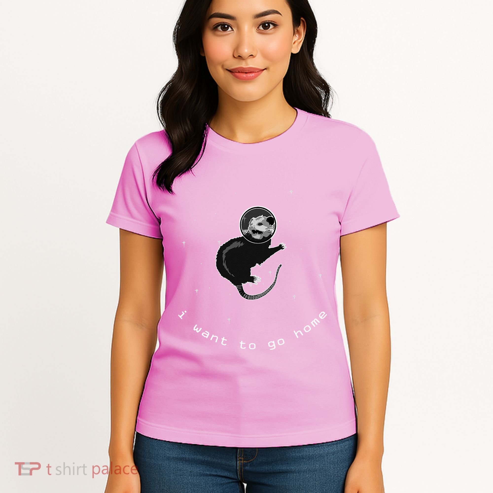 Space Possum Funny Introvert Anxiety Outer Space Women's T-Shirt