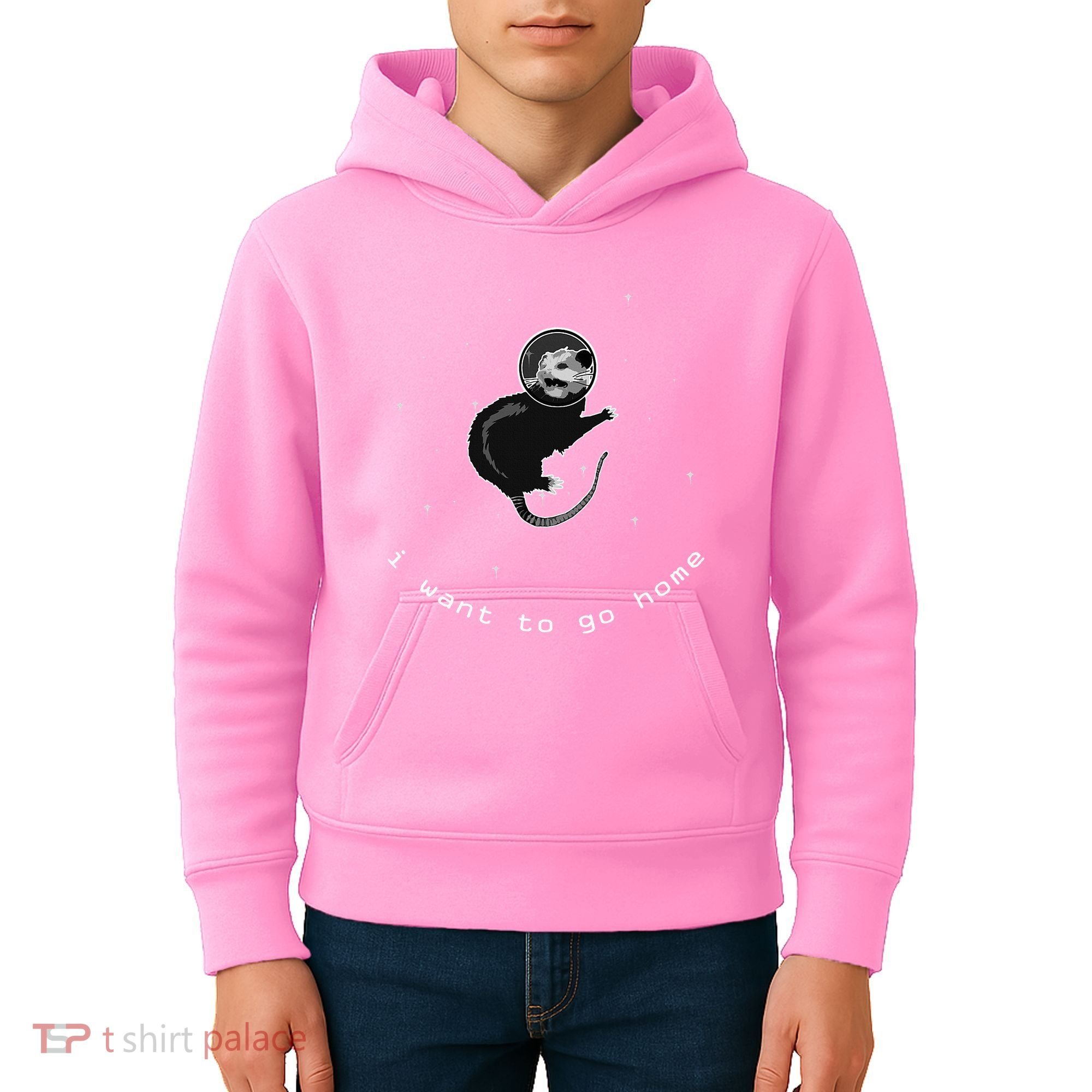 Space Possum Funny Introvert Anxiety Outer Space Kids Hoodie