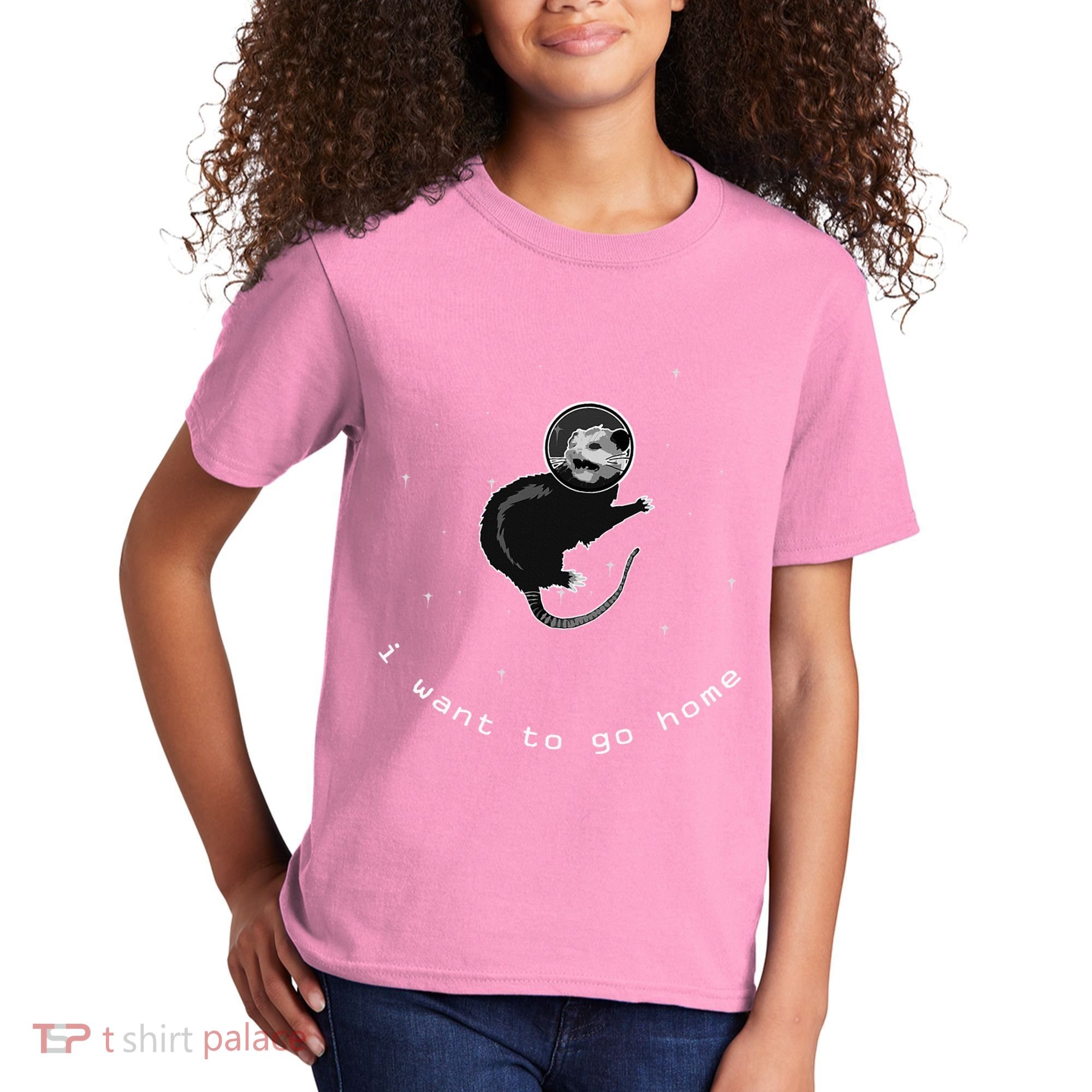 Space Possum Funny Introvert Anxiety Outer Space Kids T-Shirt