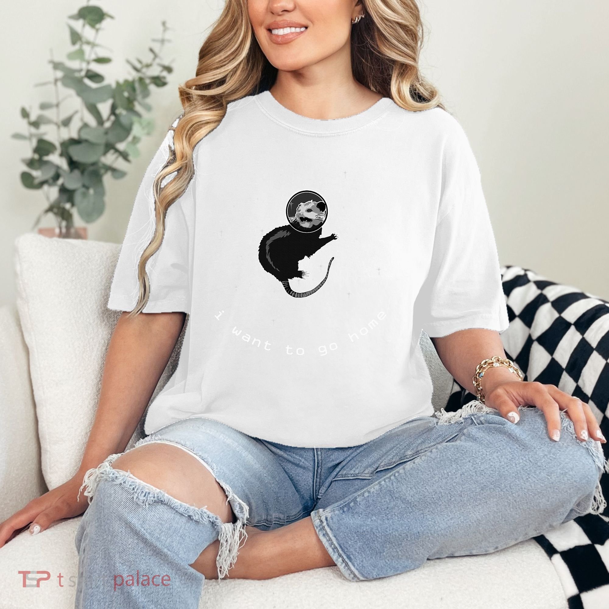 Space Possum Funny Introvert Anxiety Outer Space Comfort Colors T-Shirt