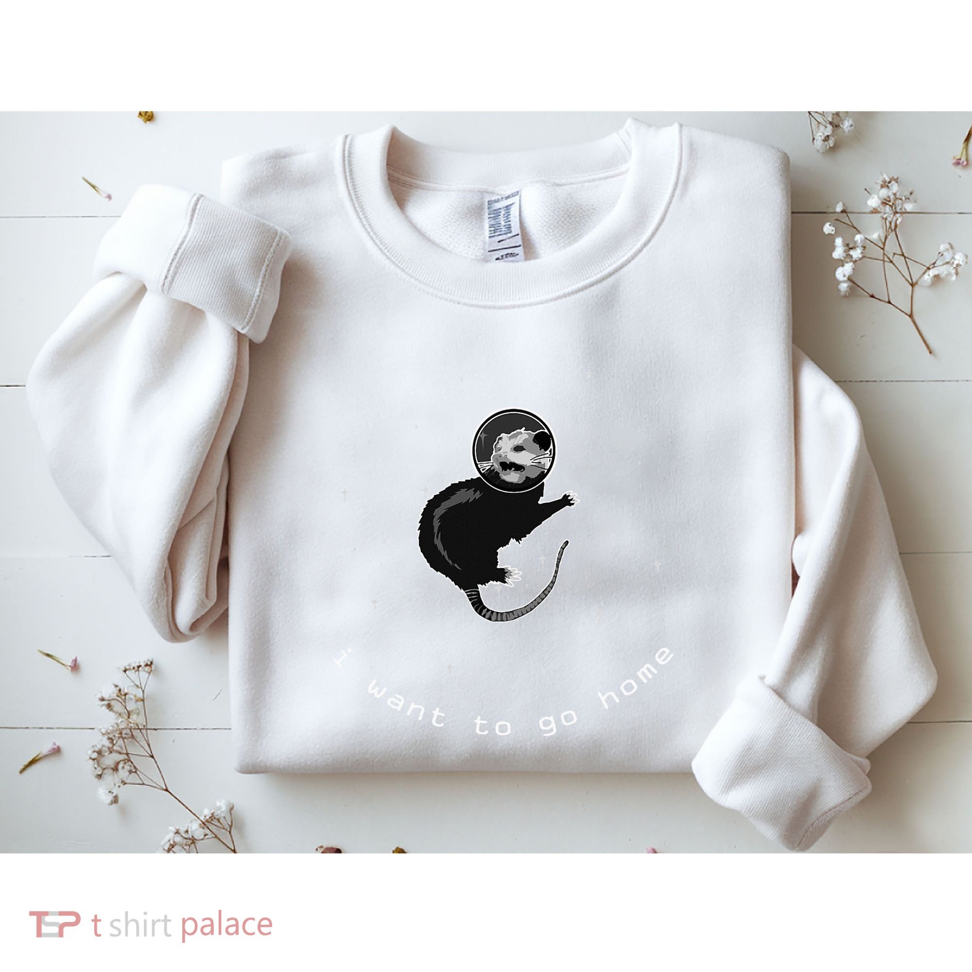 Space Possum Funny Introvert Anxiety Outer Space Sweatshirt