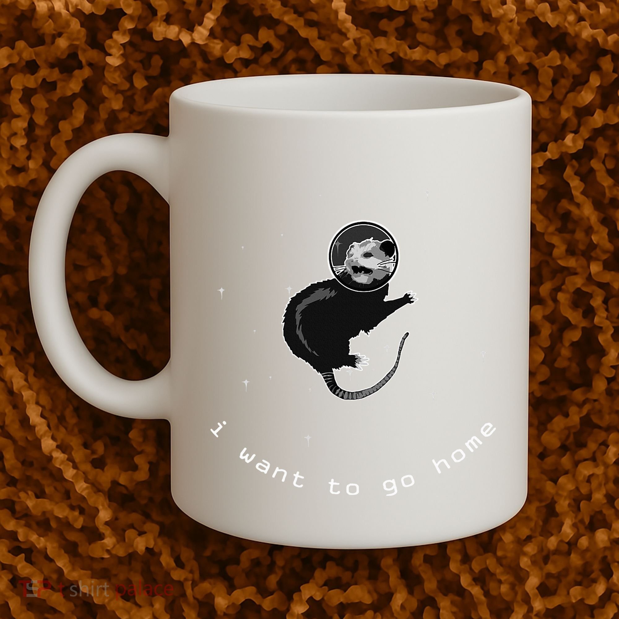 Space Possum Funny Introvert Anxiety Outer Space Coffee Mug