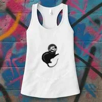Space Possum Funny Introvert Anxiety Outer Space Women's Tank Top thumb 3