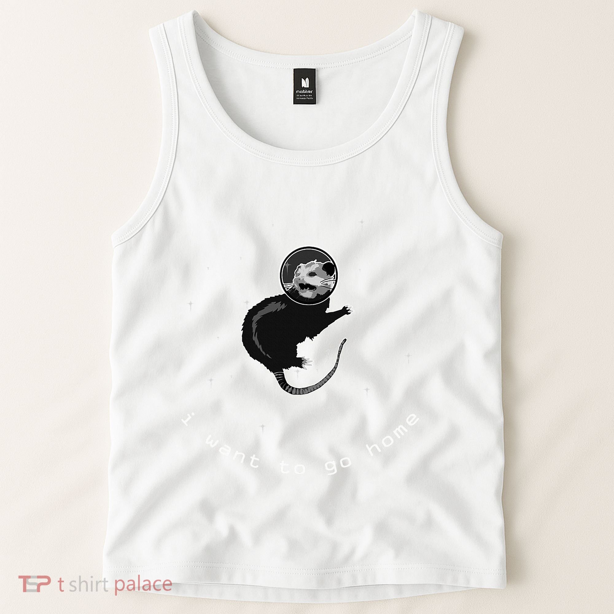 Space Possum Funny Introvert Anxiety Outer Space Tank Top