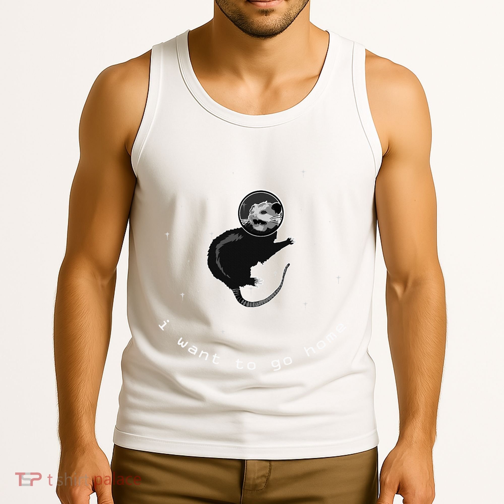 Space Possum Funny Introvert Anxiety Outer Space Tank Top