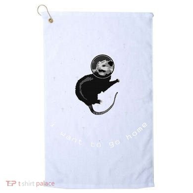 Space Possum Funny Introvert Anxiety Outer Space Golf Towel