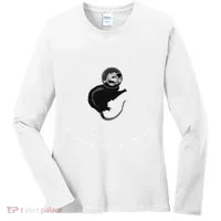 Space Possum Funny Introvert Anxiety Outer Space Women's Long Sleeve Shirt thumb 0