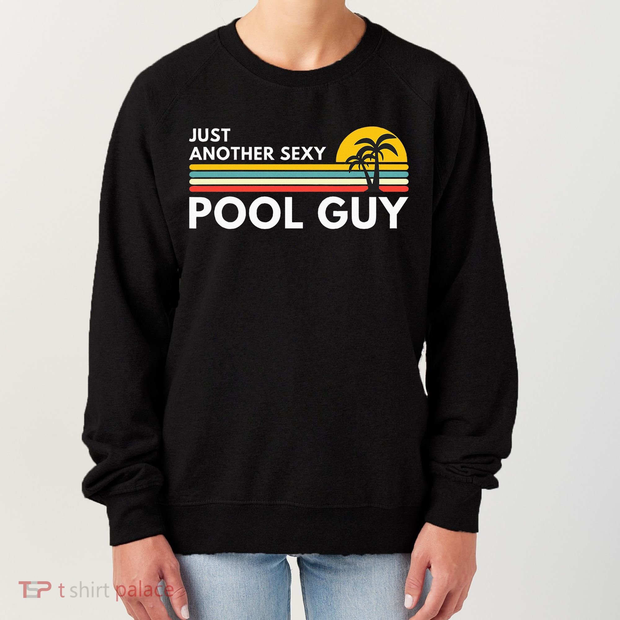 Sexy Pool Guy Palm Tree Women's Sweatshirt