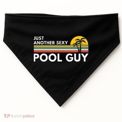 Sexy Pool Guy Palm Tree USA-Made Doggie Bandana