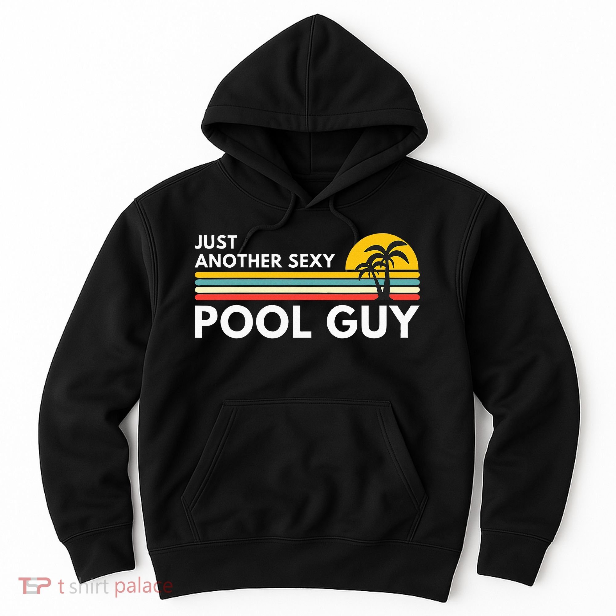 Sexy Pool Guy Palm Tree Hoodie