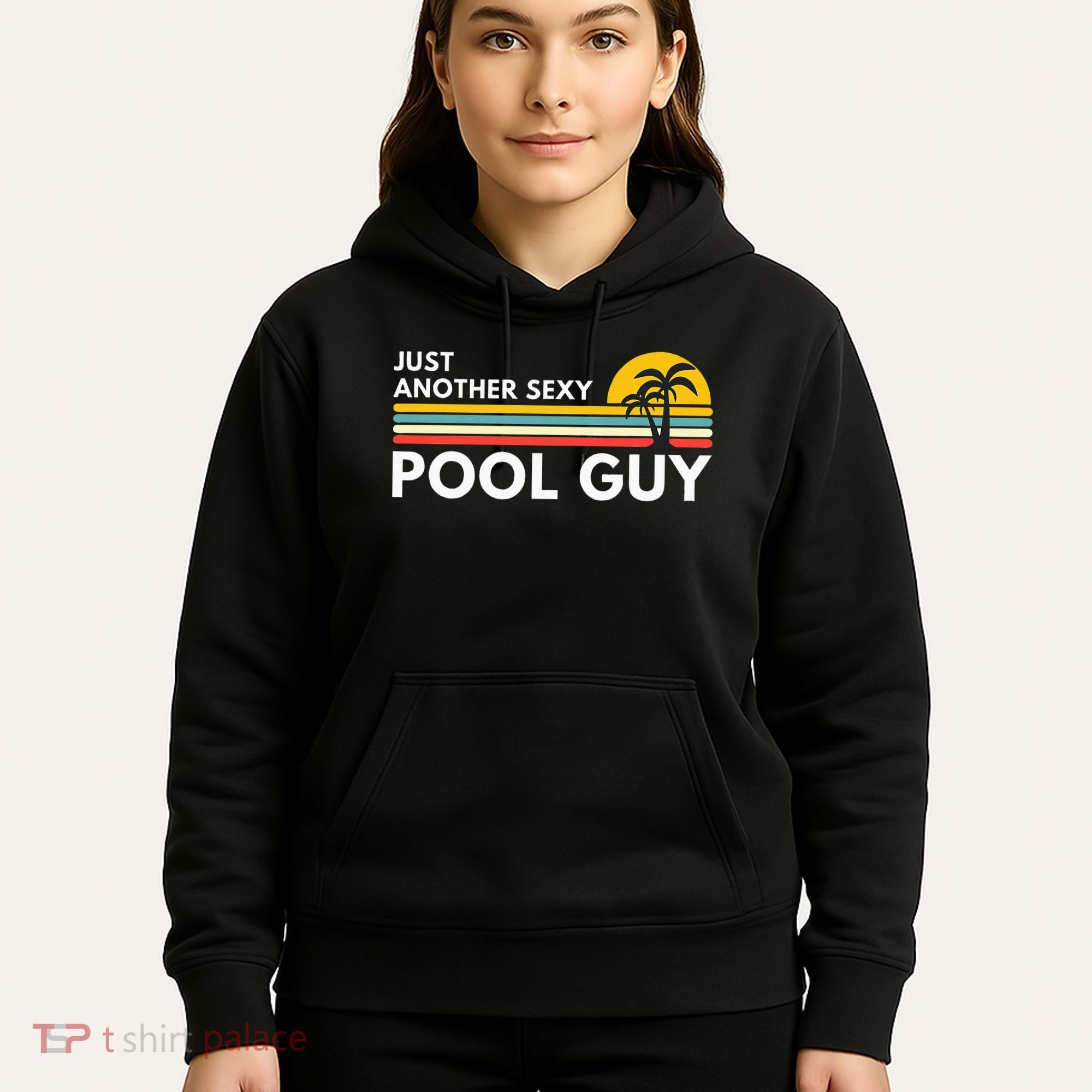 Sexy Pool Guy Palm Tree Hoodie