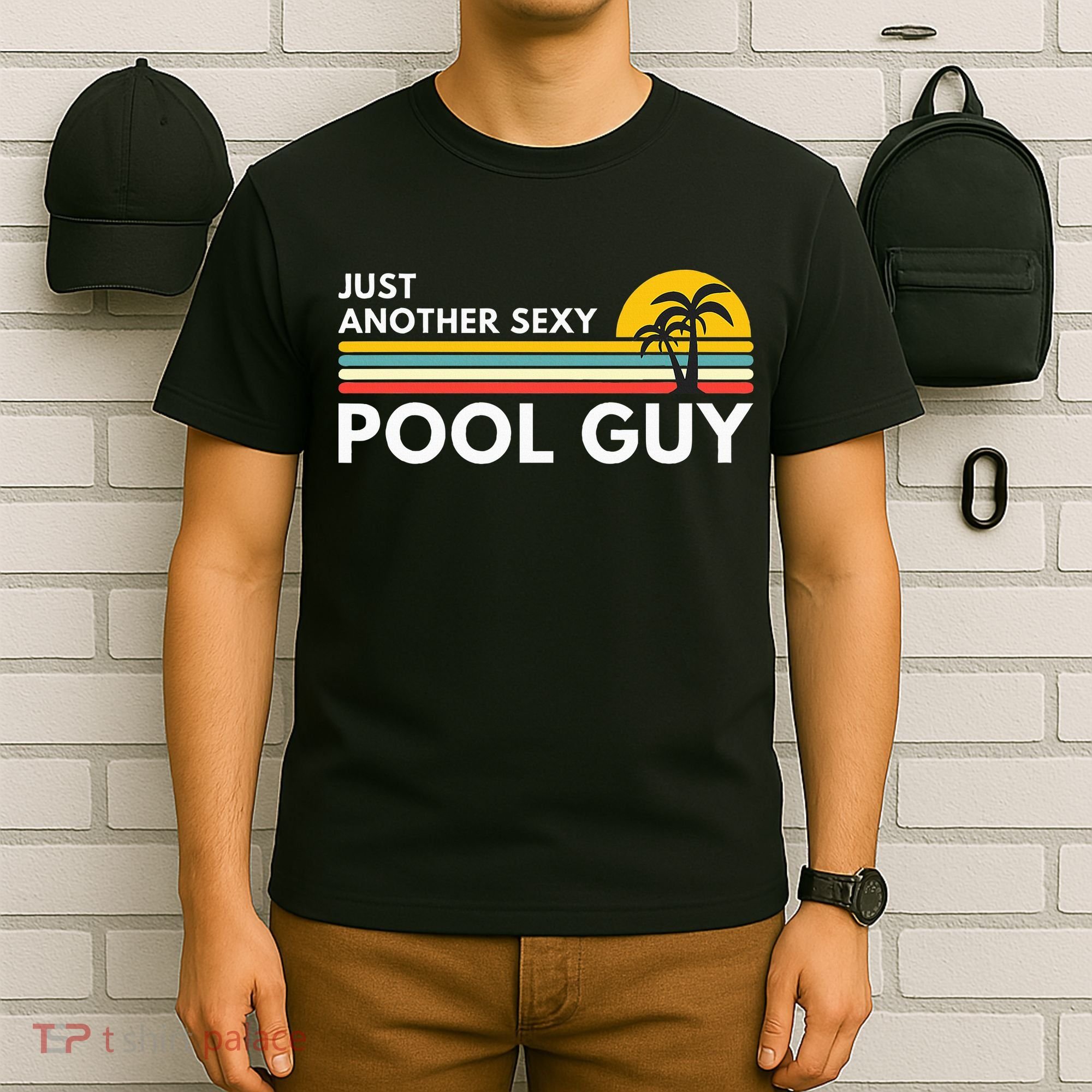 Sexy Pool Guy Palm Tree T-Shirt