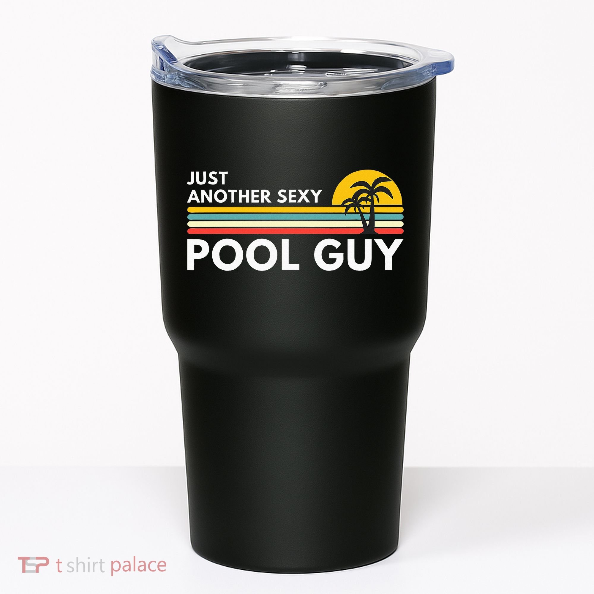 Sexy Pool Guy Palm Tree Tumbler