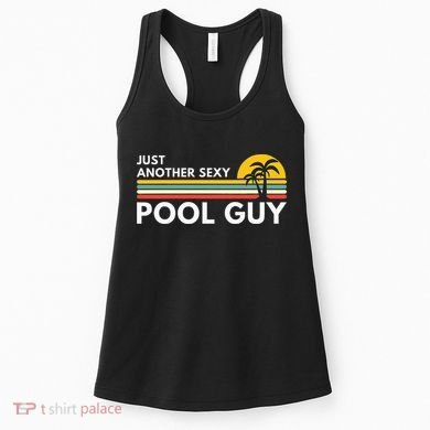 Sexy Pool Guy Palm Tree Women's Tank Top