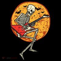 Skeleton Playing Guitar Rock Moon Halloween Music Mousepad thumb 1
