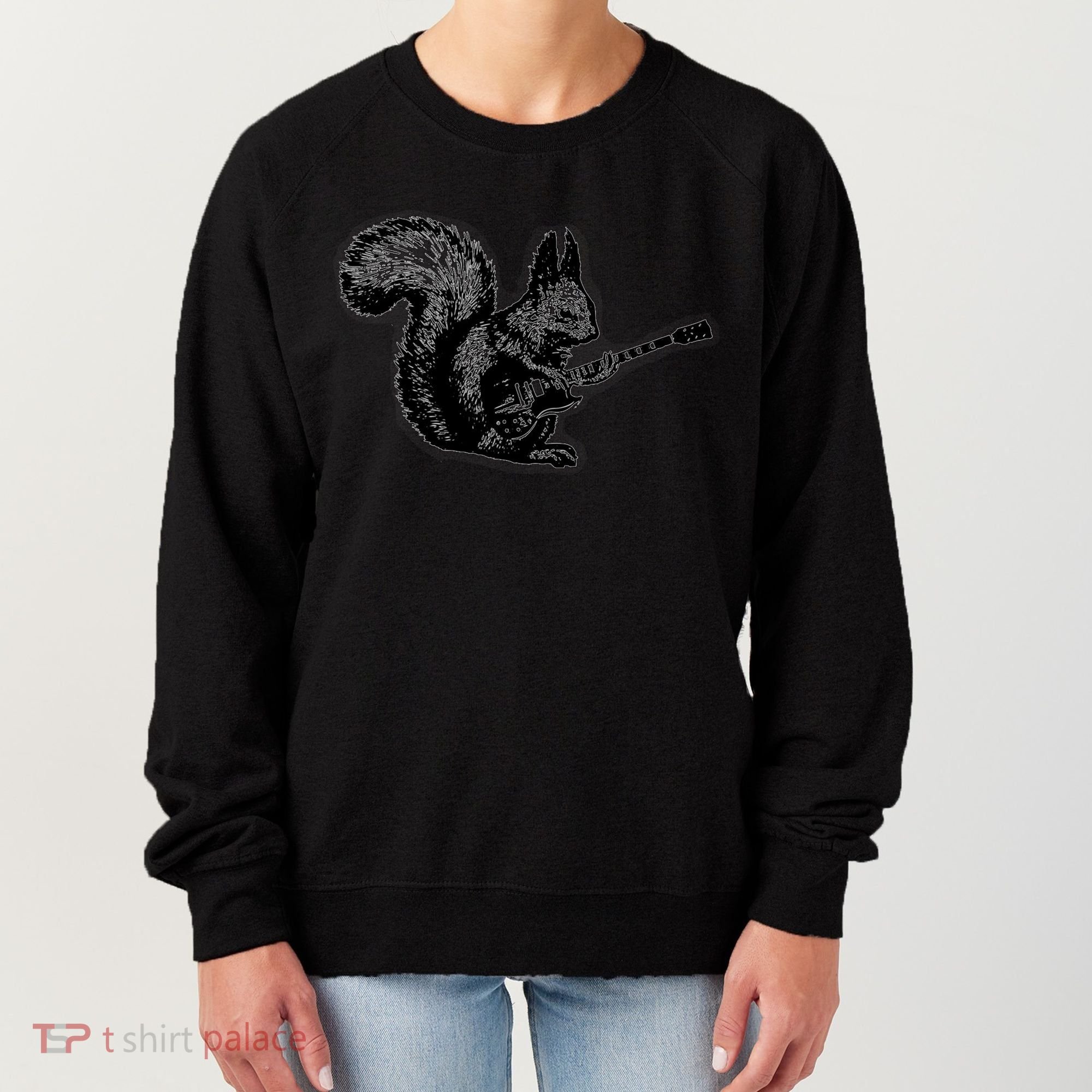 Squirrel Playing Guitar Funny Squirel Guitar Lover Guitar Women's Sweatshirt
