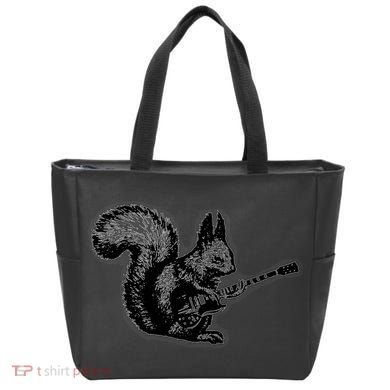 Squirrel Playing Guitar Funny Squirel Guitar Lover Guitar Tote Bag