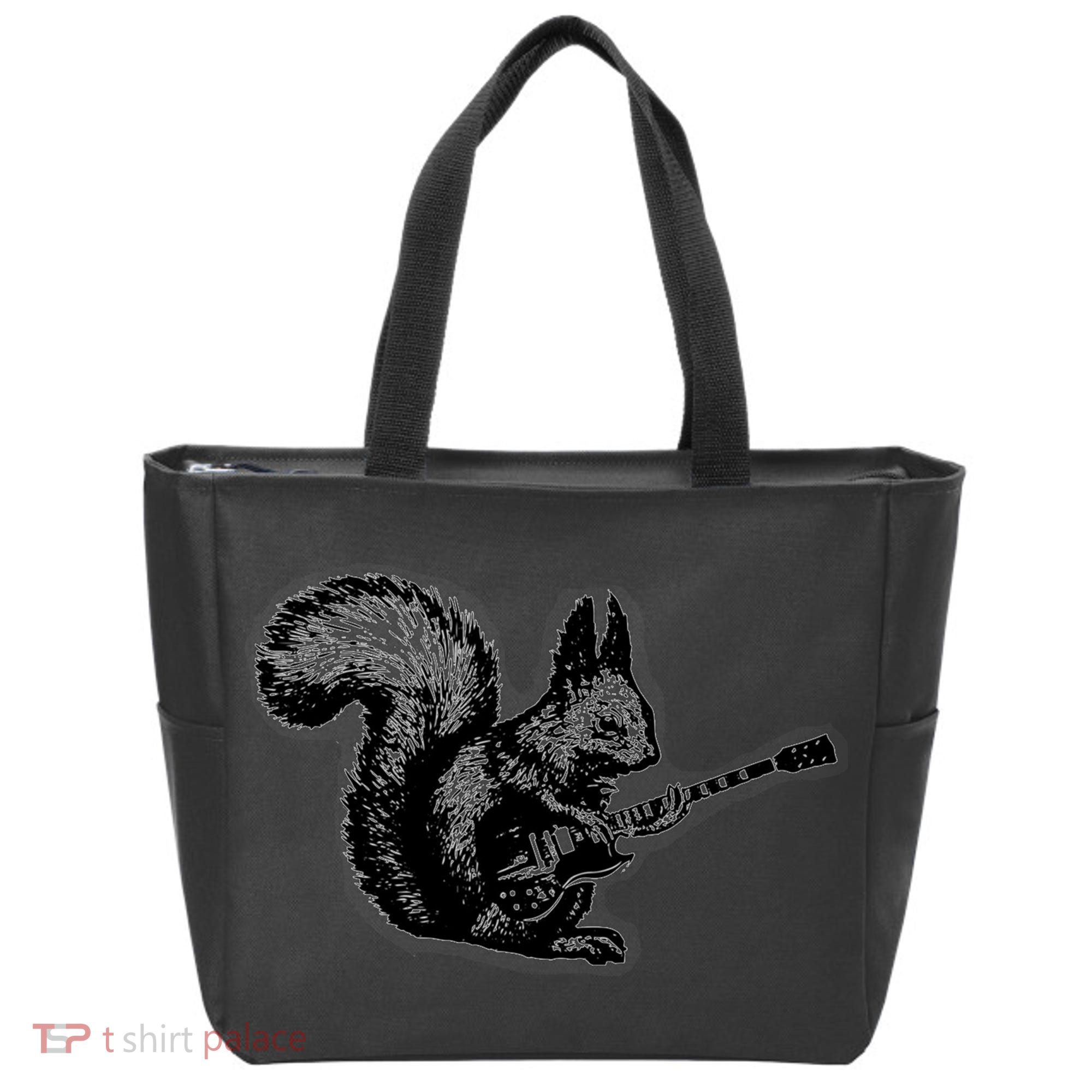 Squirrel Playing Guitar Funny Squirel Guitar Lover Guitar Tote Bag