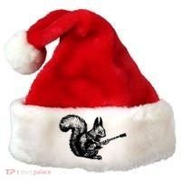 Squirrel Playing Guitar Funny Squirel Guitar Lover Guitar Santa Hat thumb 0