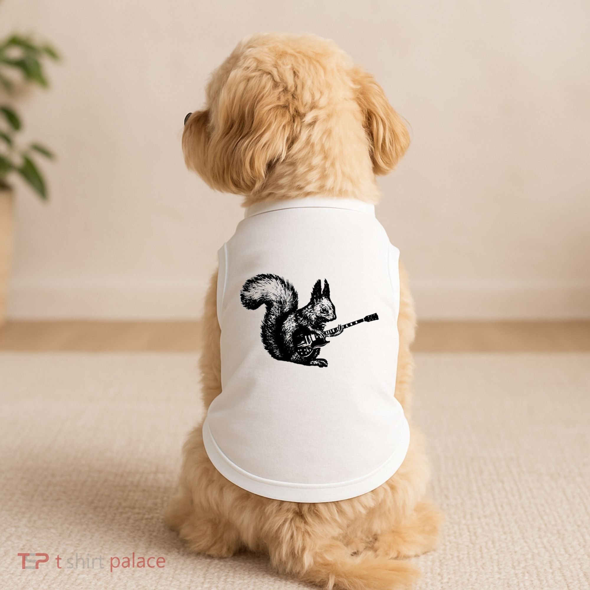 Squirrel Playing Guitar Funny Squirel Guitar Lover Guitar Doggie Tank