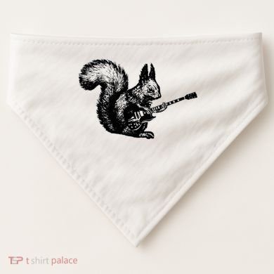 Squirrel Playing Guitar Funny Squirel Guitar Lover Guitar USA-Made Doggie Bandana