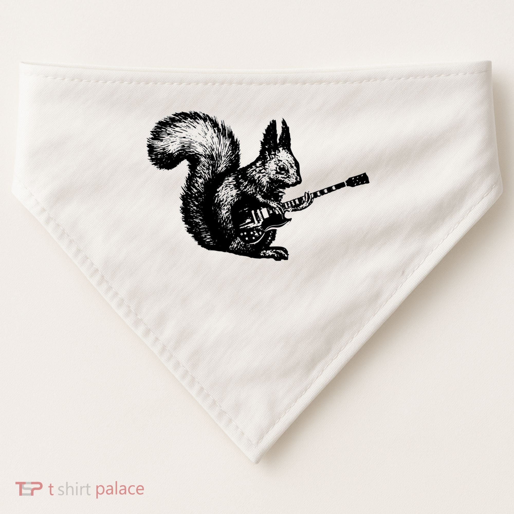 Squirrel Playing Guitar Funny Squirel Guitar Lover Guitar USA-Made Doggie Bandana