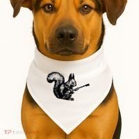 Squirrel Playing Guitar Funny Squirel Guitar Lover Guitar USA-Made Doggie Bandana thumb 1