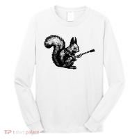 Squirrel Playing Guitar Funny Squirel Guitar Lover Guitar Long Sleeve Shirt thumb 0