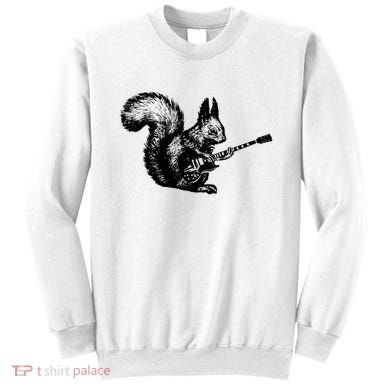 Squirrel Playing Guitar Funny Squirel Guitar Lover Guitar Sweatshirt