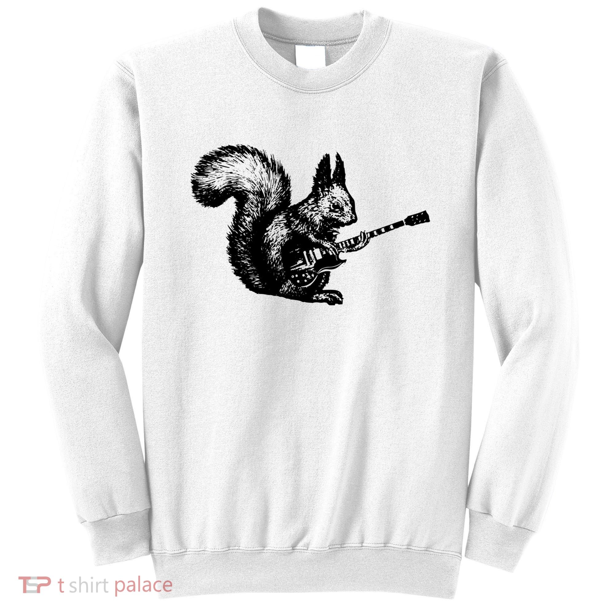 Squirrel Playing Guitar Funny Squirel Guitar Lover Guitar Sweatshirt