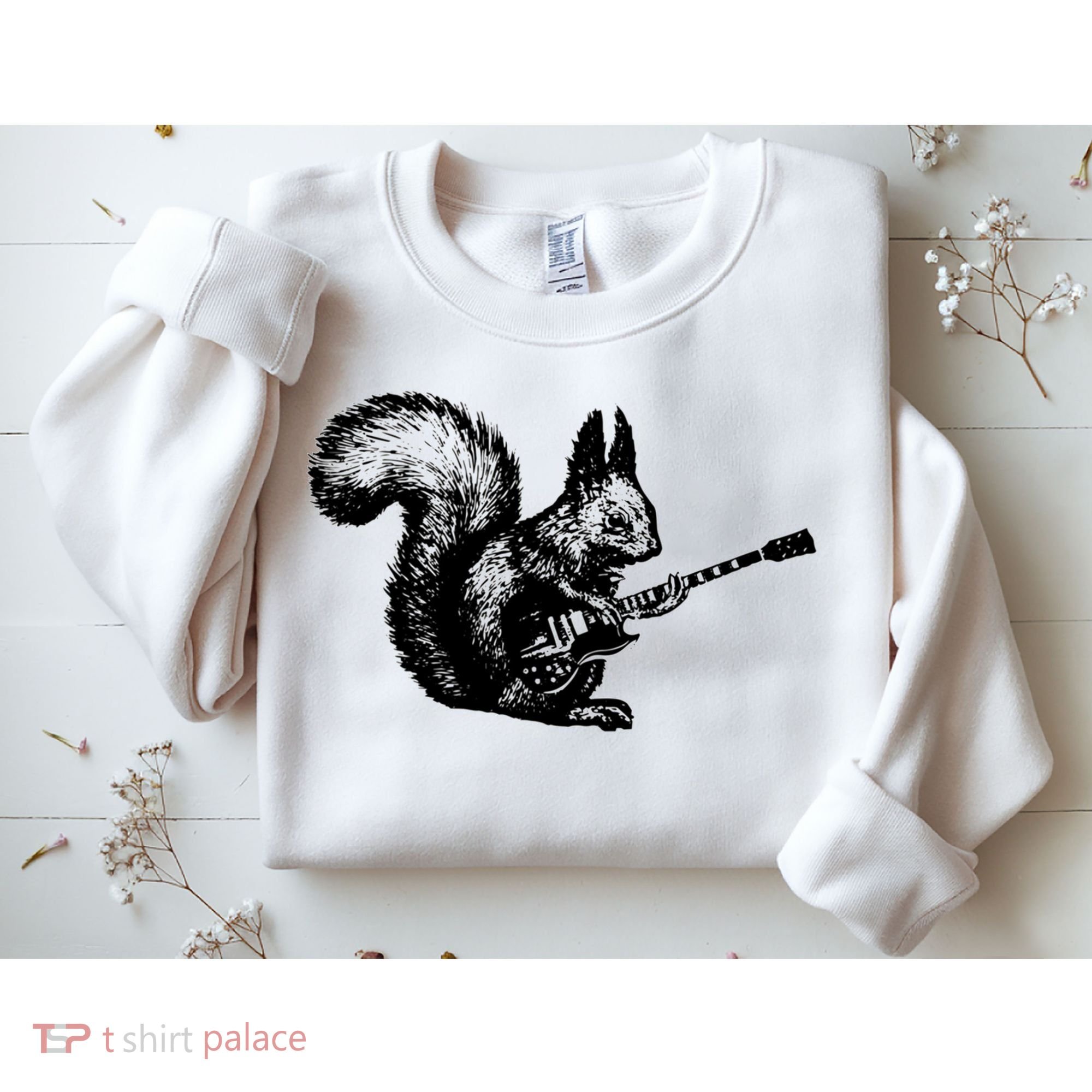 Squirrel Playing Guitar Funny Squirel Guitar Lover Guitar Sweatshirt