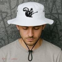 Squirrel Playing Guitar Funny Squirel Guitar Lover Guitar Bucket Hat thumb 2