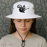 Squirrel Playing Guitar Funny Squirel Guitar Lover Guitar Bucket Hat thumb 3