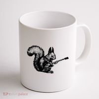 Squirrel Playing Guitar Funny Squirel Guitar Lover Guitar Coffee Mug thumb 1