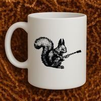 Squirrel Playing Guitar Funny Squirel Guitar Lover Guitar Coffee Mug thumb 2