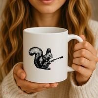 Squirrel Playing Guitar Funny Squirel Guitar Lover Guitar Coffee Mug thumb 3