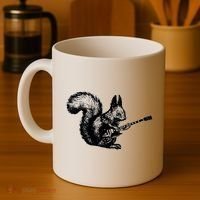 Squirrel Playing Guitar Funny Squirel Guitar Lover Guitar Coffee Mug thumb 4