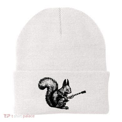 Squirrel Playing Guitar Funny Squirel Guitar Lover Guitar Beanie