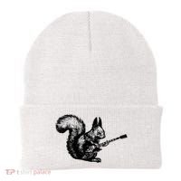 Squirrel Playing Guitar Funny Squirel Guitar Lover Guitar Beanie thumb 0