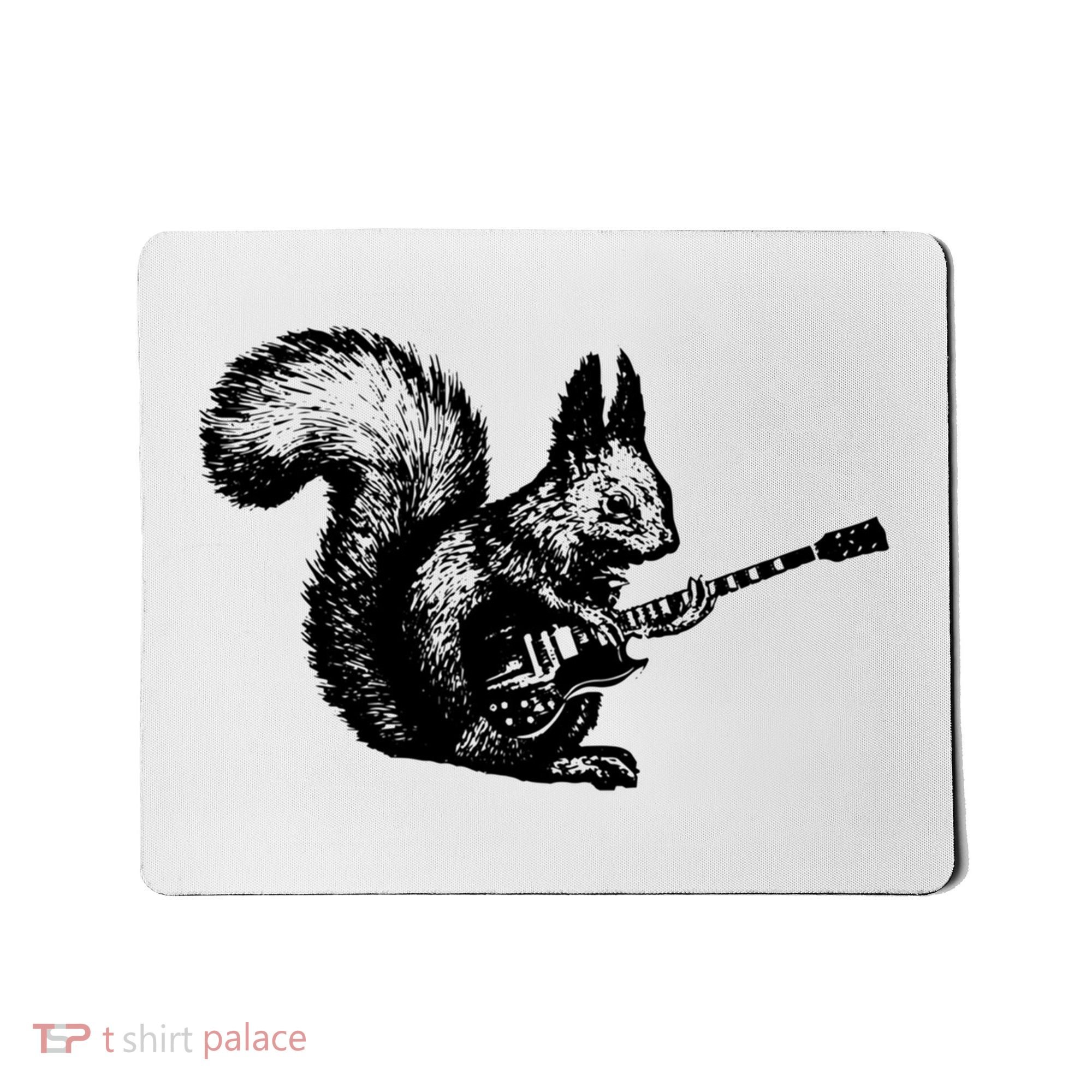 Squirrel Playing Guitar Funny Squirel Guitar Lover Guitar Mousepad