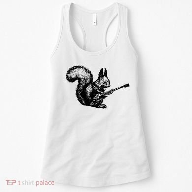 Squirrel Playing Guitar Funny Squirel Guitar Lover Guitar Women's Tank Top