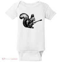 Squirrel Playing Guitar Funny Squirel Guitar Lover Guitar Baby Bodysuit thumb 0