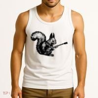 Squirrel Playing Guitar Funny Squirel Guitar Lover Guitar Tank Top thumb 3