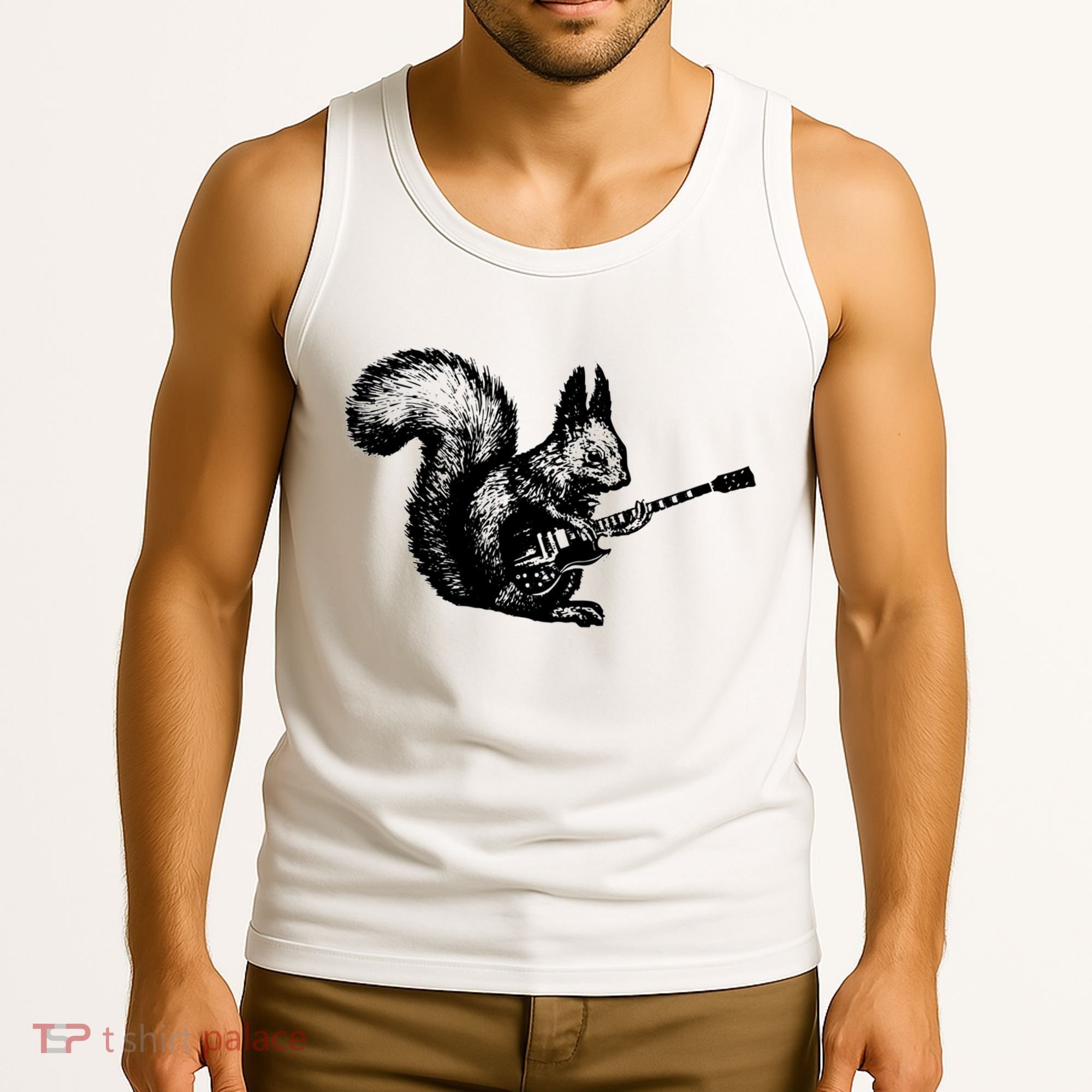 Squirrel Playing Guitar Funny Squirel Guitar Lover Guitar Tank Top
