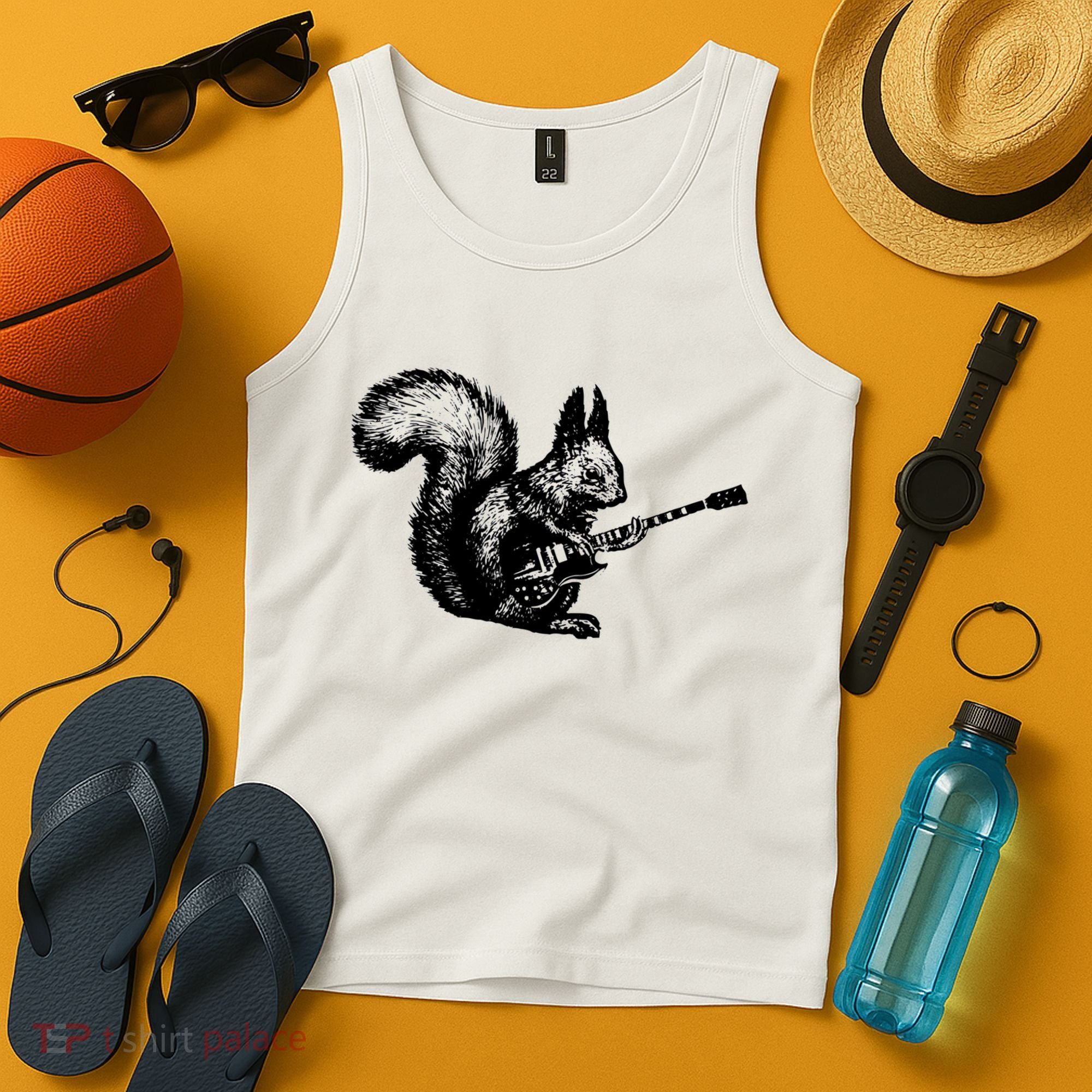 Squirrel Playing Guitar Funny Squirel Guitar Lover Guitar Tank Top