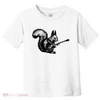 Squirrel Playing Guitar Funny Squirel Guitar Lover Guitar Toddler T-Shirt thumb 0