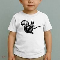 Squirrel Playing Guitar Funny Squirel Guitar Lover Guitar Toddler T-Shirt thumb 2